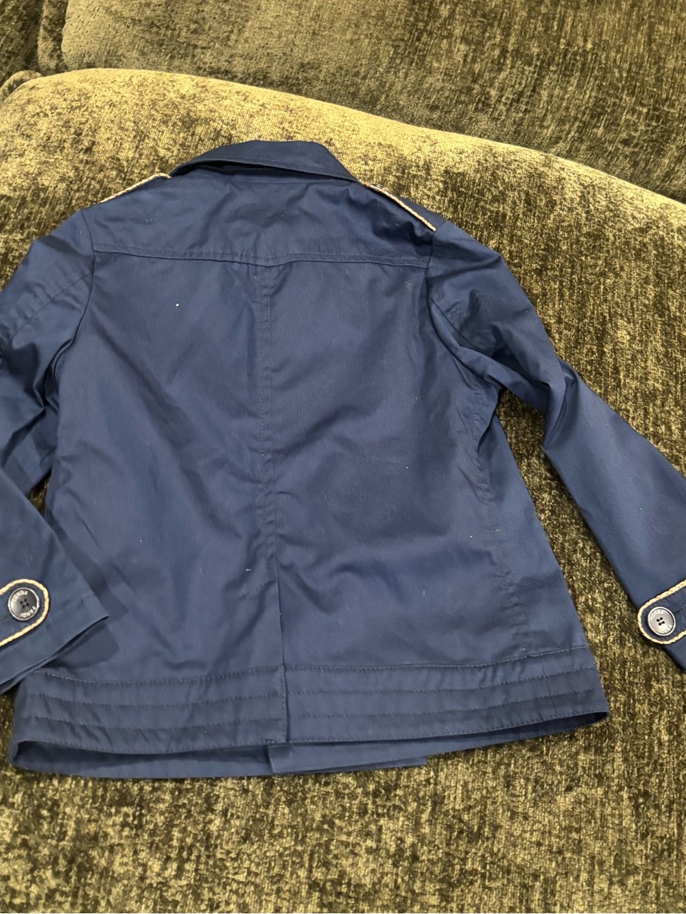 NWT Fendi Girls Navy Blue Double Breasted Jacket With FENDI logo On Trim 6A - Picture 2 of 13